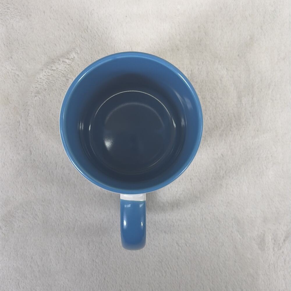 Personalized "M" Matt Coffee Mug Ceramic Cup 11oz Blue Interior Blk Letters - Picture 6 of 11